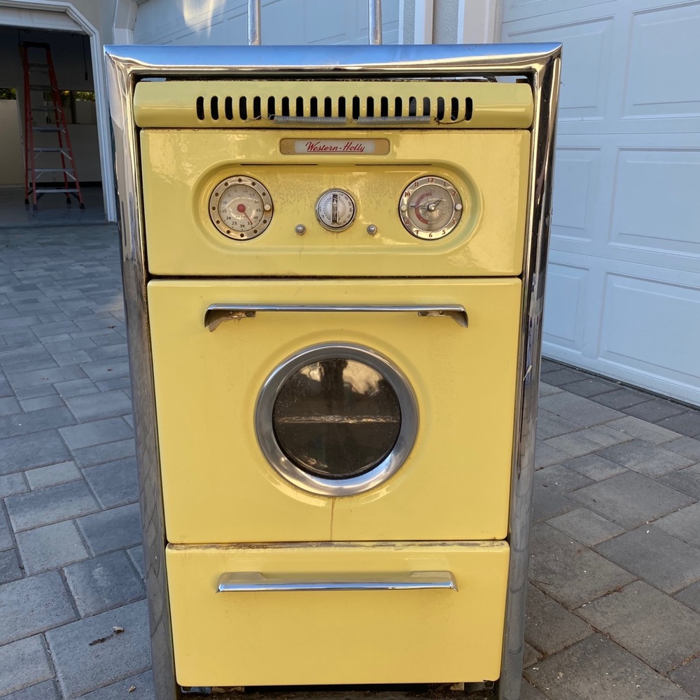 Western Holly Wall Oven Stove Yellow 1950s Vintage